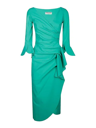 Chiara Boni La Petite Robe Ruffled Midi Dress In Green