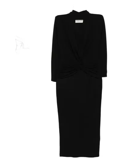 Chiara Boni La Petite Robe Twist-front Midi Dress In Black