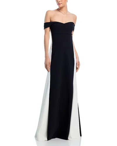 Chiara Boni La Petite Robe Two Tone Off The Shoulder Gown In Multi