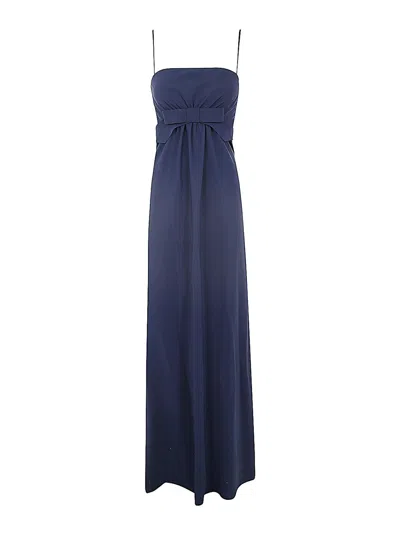 Chiara Boni La Petite Robe Alga Bow-detail Gown In Blue