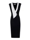 Chiara Boni La Petite Robe Sorai Deep V-neck Sheath Dress In Negro