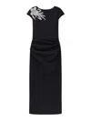 Chiara Boni La Petite Robe Hesup Handmade-embroidery Midi Dress In Black