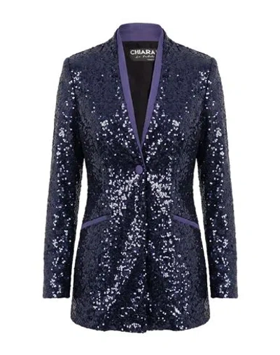 Chiara Boni La Petite Robe Woman Blazer Navy Size 6 Polyester, Polyamide, Elastane In Purple