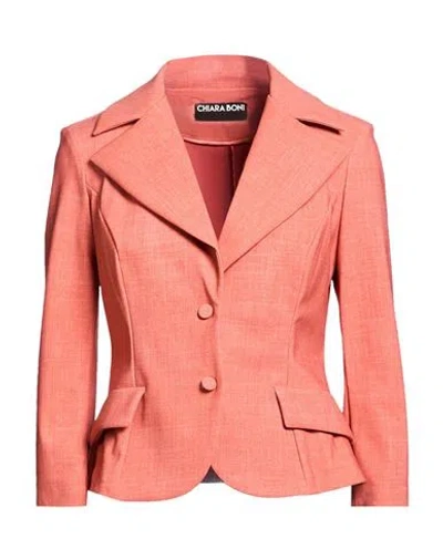 Chiara Boni La Petite Robe Woman Blazer Orange Size 8 Polyamide, Elastane In Red