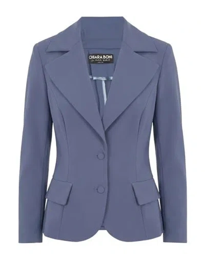 Chiara Boni La Petite Robe Woman Blazer Slate Blue Size 2 Polyamide, Elastane