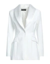 CHIARA BONI LA PETITE ROBE CHIARA BONI LA PETITE ROBE WOMAN BLAZER WHITE SIZE 4 POLYAMIDE, ELASTANE