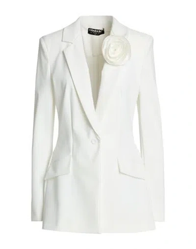Chiara Boni La Petite Robe Woman Blazer White Size 4 Polyamide, Elastane In Brown