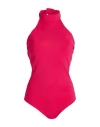 Chiara Boni La Petite Robe Woman Bodysuit Coral Size 12 Polyamide, Elastane In Red