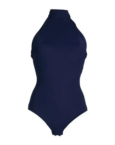 Chiara Boni La Petite Robe Woman Bodysuit Midnight Blue Size 6 Polyamide, Elastane