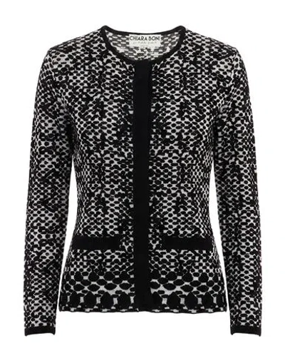 Chiara Boni La Petite Robe Woman Cardigan Black Size S Cotton, Viscose, Polyester, Polyamide, Lycra
