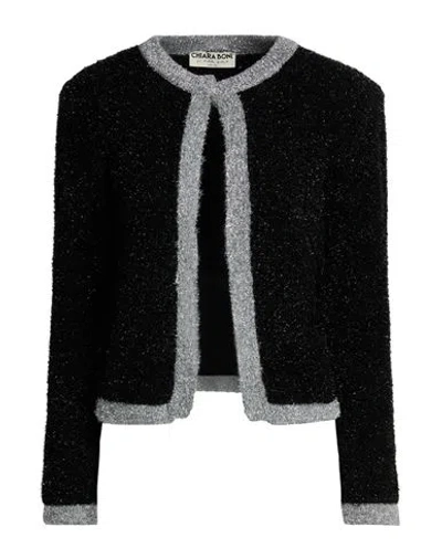 Chiara Boni La Petite Robe Woman Cardigan Black Size S Polyamide, Metallic Polyester, Polyester, Woo