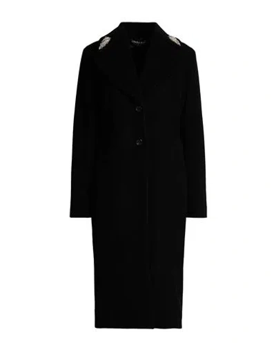Chiara Boni La Petite Robe Woman Coat Black Size 2 Virgin Wool, Polyamide, Cashmere