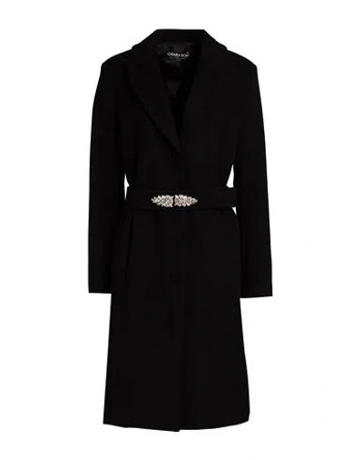 Chiara Boni La Petite Robe Woman Coat Black Size 4 Virgin Wool, Polyamide, Cashmere