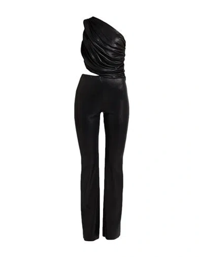 CHIARA BONI LA PETITE ROBE CHIARA BONI LA PETITE ROBE WOMAN JUMPSUIT BLACK SIZE 16 VISCOSE, POLYAMIDE, ELASTANE
