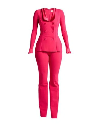 Chiara Boni La Petite Robe Woman Jumpsuit Fuchsia Size 2 Polyamide, Elastane In Animal Print