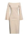 Chiara Boni La Petite Robe Woman Midi Dress Beige Size 10 Polyamide, Elastane In Beige