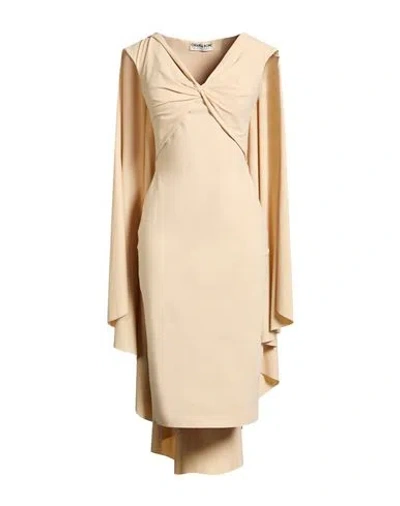 Chiara Boni La Petite Robe Woman Midi Dress Beige Size 4 Polyamide, Elastane In Yellow