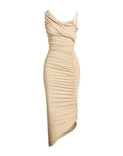 Chiara Boni La Petite Robe Woman Midi Dress Beige Size 4 Polyamide, Viscose, Elastane, Polyester In Neutral