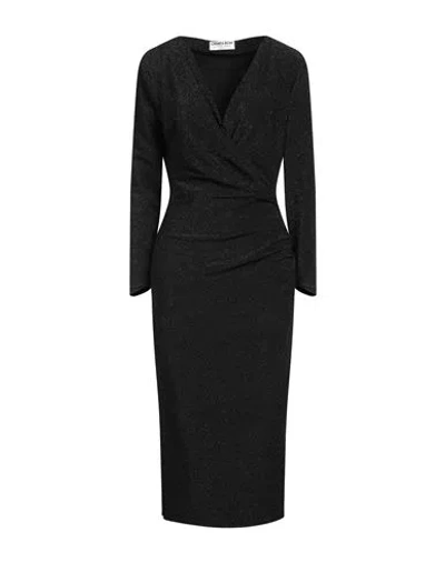 Chiara Boni La Petite Robe Woman Midi Dress Black Size 10 Polyester, Viscose, Polyamide, Metallic Po