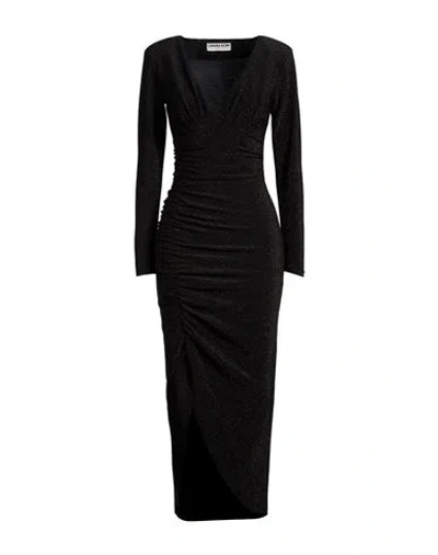 Chiara Boni La Petite Robe Woman Midi Dress Black Size 4 Polyester, Viscose, Polyamide, Metallic Pol