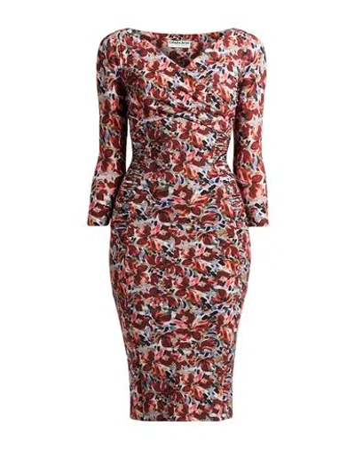 Chiara Boni La Petite Robe Woman Midi Dress Brick Size 12 Polyamide, Elastane