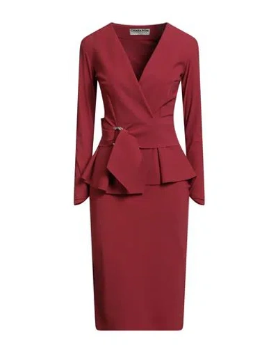 Chiara Boni La Petite Robe Woman Midi Dress Brick Size 8 Polyamide, Elastane In Red