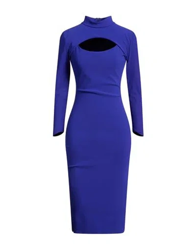 Chiara Boni La Petite Robe Woman Midi Dress Bright Blue Size 6 Polyamide, Elastane