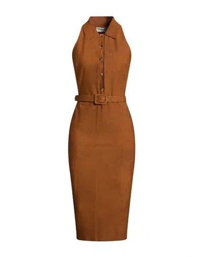Chiara Boni La Petite Robe Woman Midi Dress Brown Size 8 Polyamide, Elastane