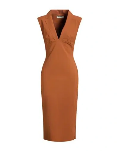 Chiara Boni La Petite Robe Woman Midi Dress Brown Size 8 Polyamide, Elastane
