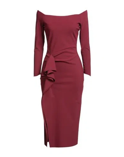 Chiara Boni La Petite Robe Woman Midi Dress Burgundy Size 10 Polyamide, Elastane In Brown