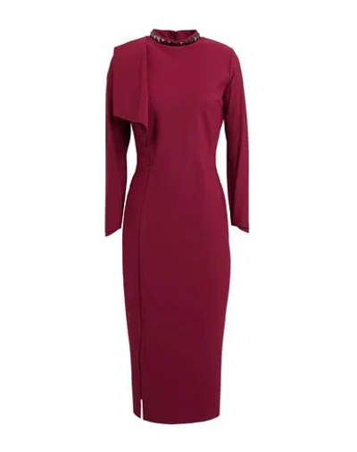 Chiara Boni La Petite Robe Woman Midi Dress Burgundy Size 12 Polyamide, Elastane