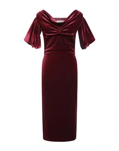 Chiara Boni La Petite Robe Woman Midi Dress Burgundy Size 12 Polyester, Polyamide, Elastane