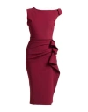 Chiara Boni La Petite Robe Woman Midi Dress Burgundy Size 2 Polyamide, Elastane In Burgundy