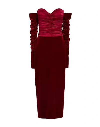 Chiara Boni La Petite Robe Woman Midi Dress Burgundy Size 8 Polyester, Polyamide, Elastane In Red