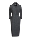 Chiara Boni La Petite Robe Woman Midi Dress Charcoal Size 10 Polyamide, Elastane In Gray