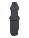 Chiara Boni La Petite Robe Woman Midi Dress Charcoal Size 12 Polyamide, Elastane In Animal Print