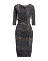 Chiara Boni La Petite Robe Woman Midi Dress Charcoal Size 4 Polyamide, Elastane In Blue