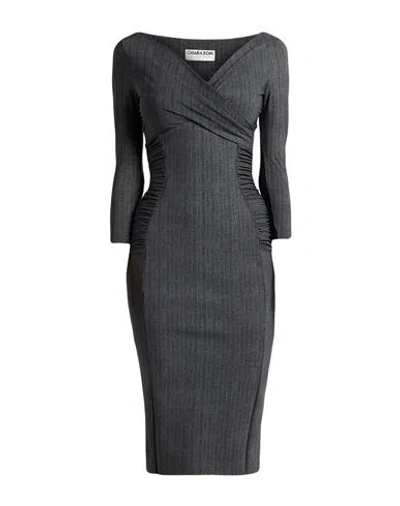 Chiara Boni La Petite Robe Woman Midi Dress Charcoal Size 8 Polyamide, Elastane In Gray