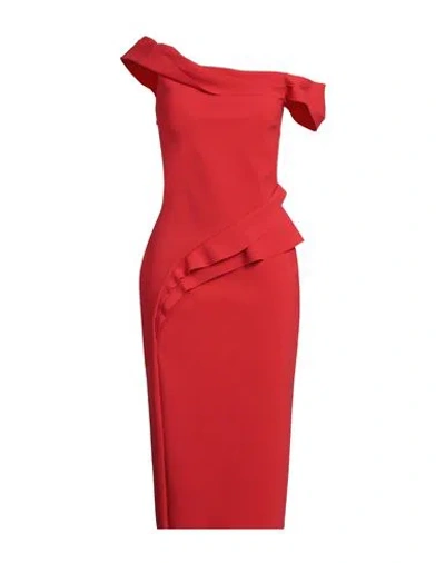 Chiara Boni La Petite Robe Woman Midi Dress Coral Size 8 Polyamide, Elastane In Red