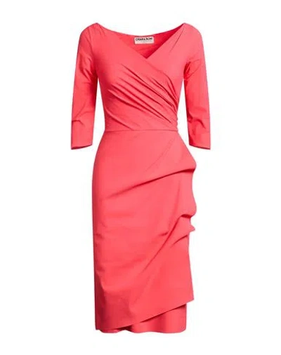 Chiara Boni La Petite Robe Woman Midi Dress Coral Size 12 Polyamide, Elastane In Pink