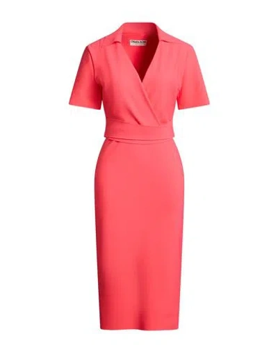 Chiara Boni La Petite Robe Woman Midi Dress Coral Size 8 Polyamide, Elastane In Red