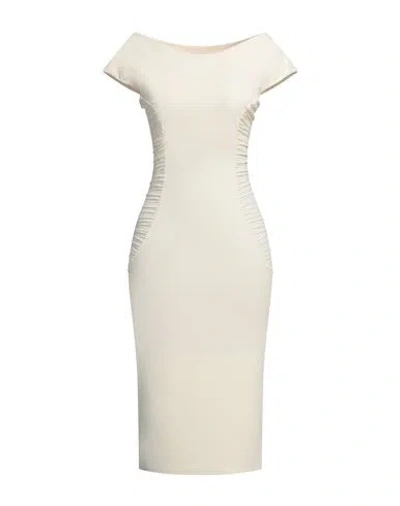 Chiara Boni La Petite Robe Woman Midi Dress Cream Size 10 Polyamide, Elastane In White