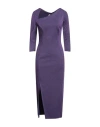 Chiara Boni La Petite Robe Woman Midi Dress Dark Purple Size 10 Polyamide, Viscose, Elastane, Polyes In Purple