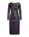 Chiara Boni La Petite Robe Woman Midi Dress Dark Purple Size 12 Polyamide, Elastane In Purple