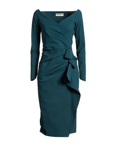 Chiara Boni La Petite Robe Woman Midi Dress Emerald Green Size 12 Polyamide, Elastane In Blue