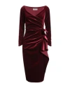 Chiara Boni La Petite Robe Woman Midi Dress Garnet Size 10 Polyester, Polyamide, Elastane In Red