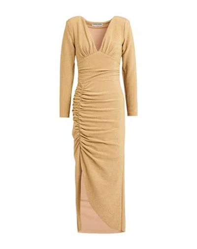 Chiara Boni La Petite Robe Woman Midi Dress Gold Size 6 Polyester, Viscose, Polyamide, Metallic Poly
