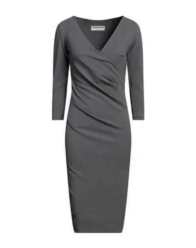 Chiara Boni La Petite Robe Woman Midi Dress Grey Size 4 Viscose, Polyamide, Elastane