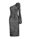 Chiara Boni La Petite Robe Woman Midi Dress Gunmetal Size 10 Polyamide, Elastane In Gray