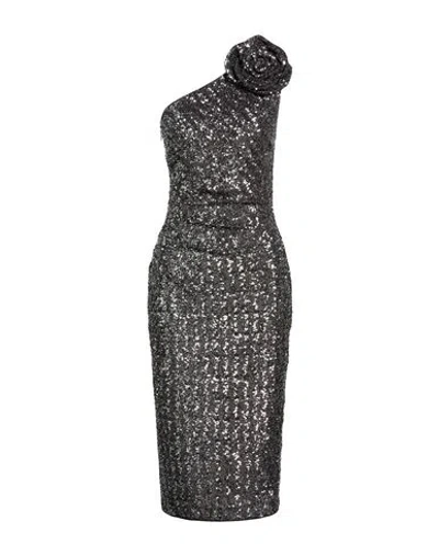 Chiara Boni La Petite Robe Woman Midi Dress Gunmetal Size 6 Polyester In Gray